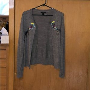 J. Crew gray embroidered sweater
